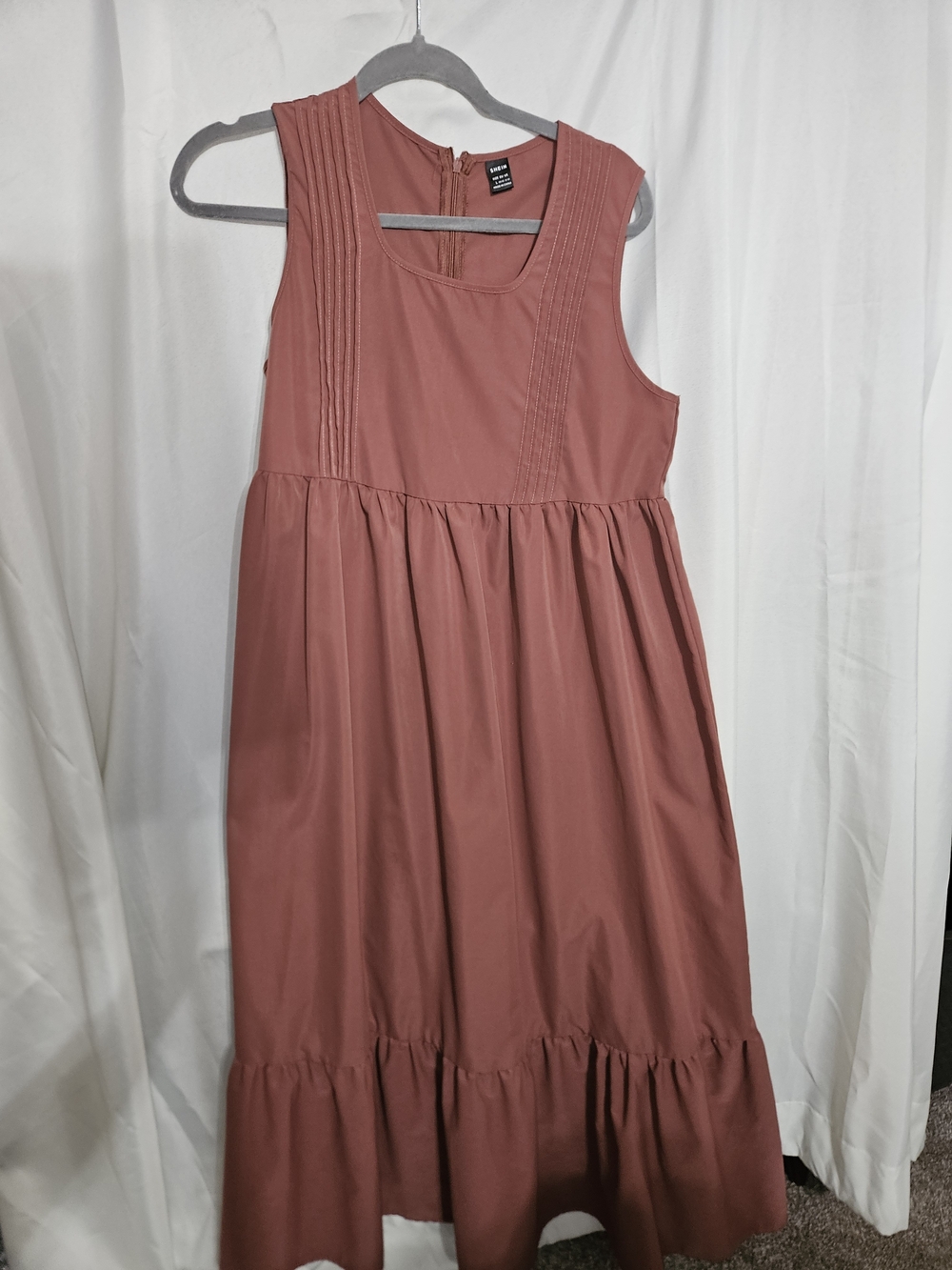 SHEIN Rustic Brown Sleeveless Dress with Back Zip